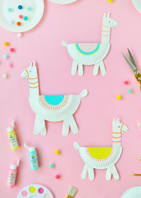 summer crafts for kids - paper plate llamas