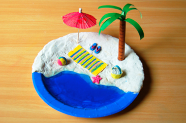 summer crafts for kids - mini beach