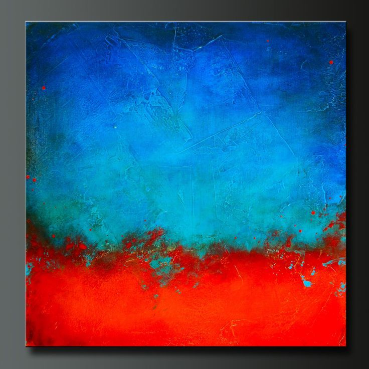 abstract acrylic painting idea: horizon colour blend