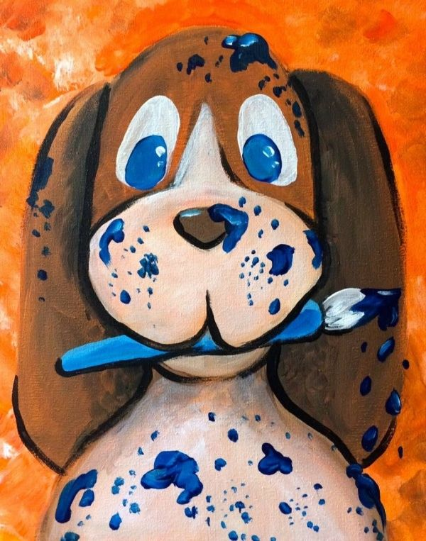 acrylic animal painting idea: dog