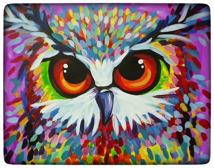 acrylic animal painting idea: owl