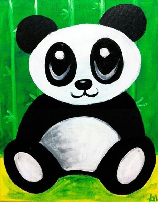 acrylic animal painting idea: panda
