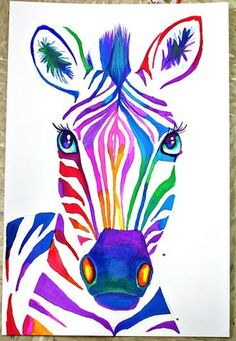 acrylic animal painting idea: zebra