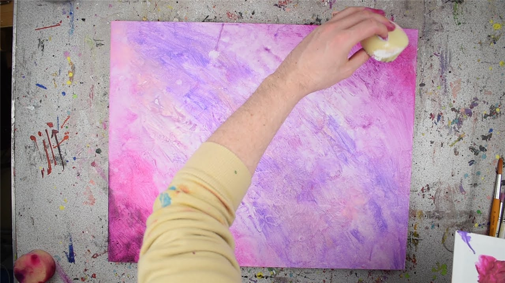acrylic paint blending techniques - blending with a sponge