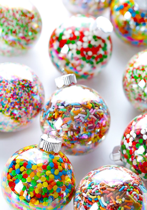DIY Christmas bauble ideas: sprinkle baubles