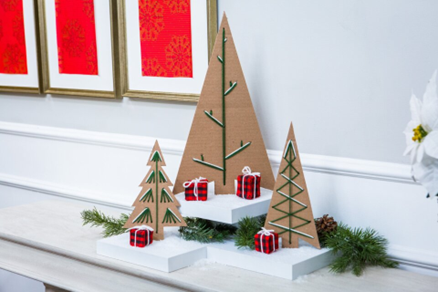 christmas crafts - DIY cardboard christmas trees