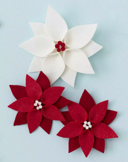 christmas crafts - felt flower ornament