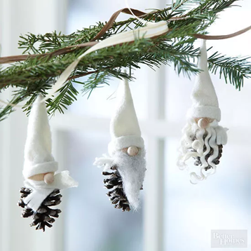 christmas crafts - pinecone gnome ornament