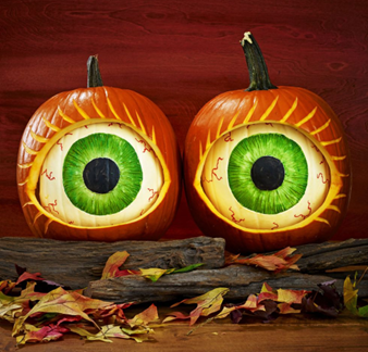 Halloween Crafts - spooky pumpkin eyes