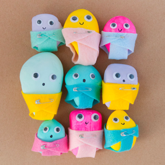 summer crafts for kids - painted rock babies