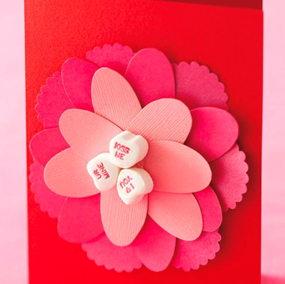 Valentine's Day crafts - Cut-paper flower card